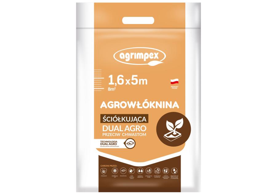 Zdjęcie: Agrowłóknina ściółkująca Dual-Agro 50 g brązowo-czarna 1,6 x 5 m AGRIMPEX