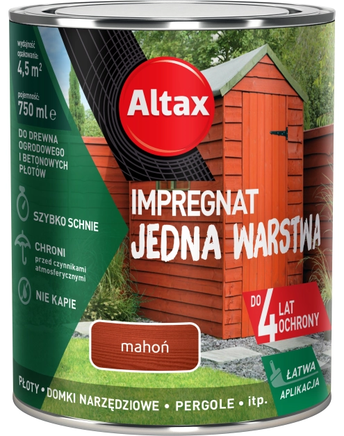 Zdjęcie: Impregnat Jedna Warstwa 4 lata 0,75 L mahoń ALTAX