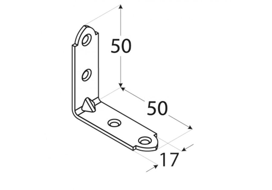 Zdjęcie: Kątownik wąski z blachy ocynkowanej 5x5x1,7 cm KW03 DMX