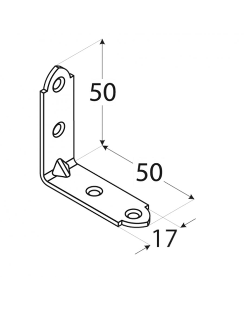 Zdjęcie: Kątownik wąski z blachy ocynkowanej 5x5x1,7 cm KW03 DMX