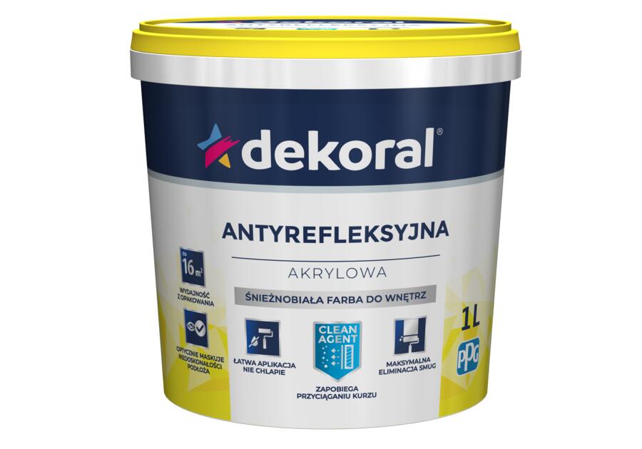 Zdjęcie: Farba akrylowa antyrefleksyjna Polinak Plus 1 L DEKORAL