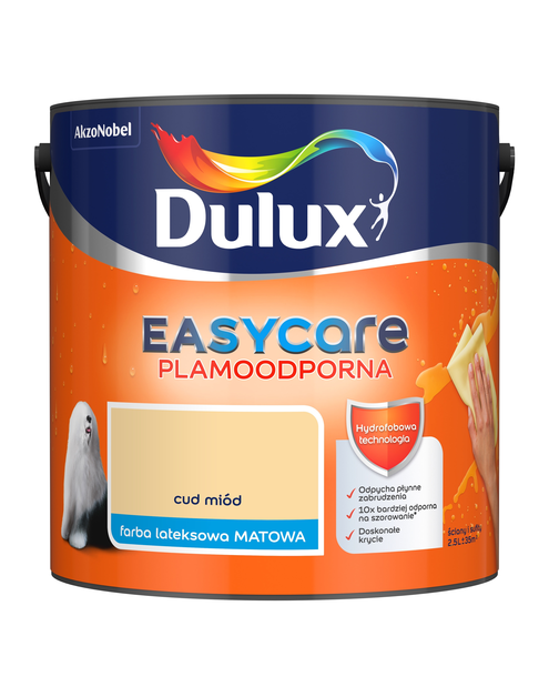 Zdjęcie: Farba do wnętrz EasyCare 2,5 L cud miód DULUX