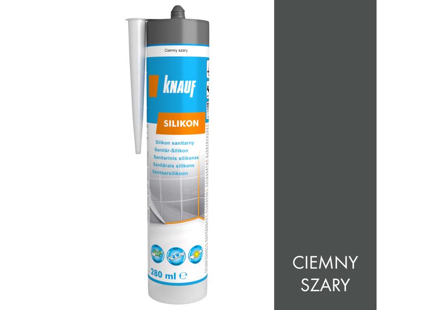 Zdjęcie: Silikon sanitarny ciemny szary 280 ml KNAUF