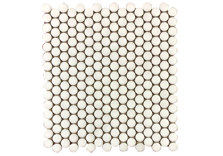 Zdjęcie: Mozaika gresowa White Small Circles Matt 30x30 cm NETTO