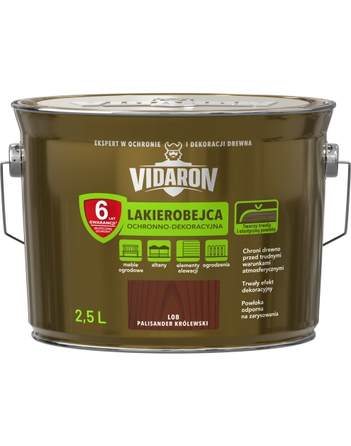 Zdjęcie: Lakierobejca palisander królewski 2,5 L VIDARON