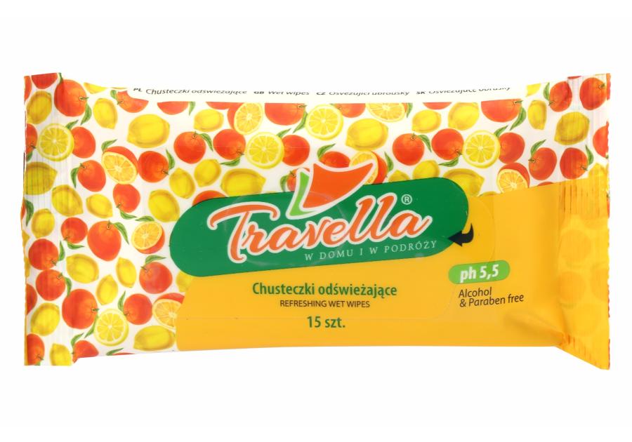 Zdjęcie: Chusteczki odświeżające Fruit 15 szt. TRAVELLA