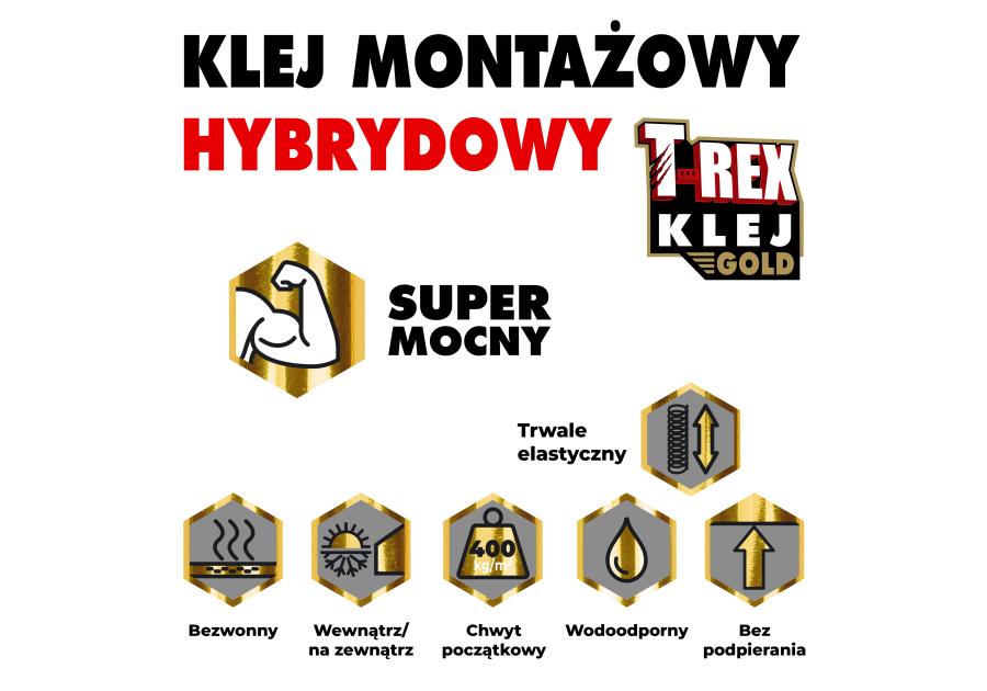 Zdjęcie: Klej hybrydowy T-Rex Gold 290 ml SOUDAL