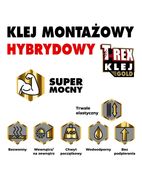 Zdjęcie: Klej hybrydowy T-Rex Gold 290 ml SOUDAL