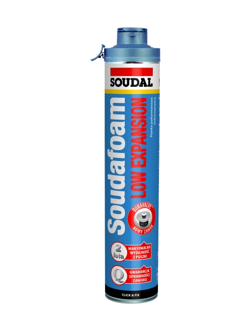 Zdjęcie: Pianka pistoletowa montażowo-uszczelniająca Soudafoam Low Expansion Click & Fix 750 ml SOUDAL