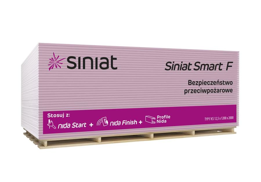 Zdjęcie: Płyta g-k 12,5x1200x2600 mm Siniat Smart F SINIAT