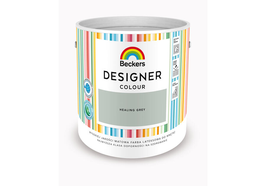 Zdjęcie: Farba lateksowa Designer Colour Healing Grey 2,5 L BECKERS