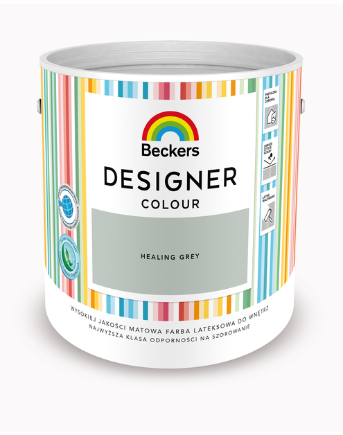 Zdjęcie: Farba lateksowa Designer Colour Healing Grey 2,5 L BECKERS