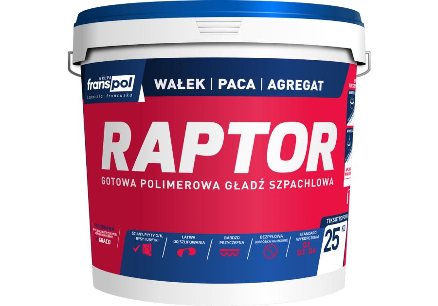 Zdjęcie: Gładź szpachlowa Raptor 25 kg FRANS-POL