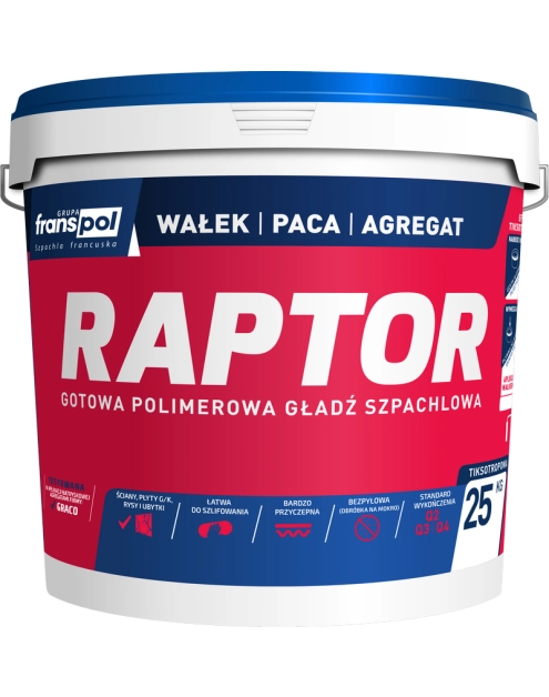 Zdjęcie: Gładź szpachlowa Raptor 25 kg FRANS-POL