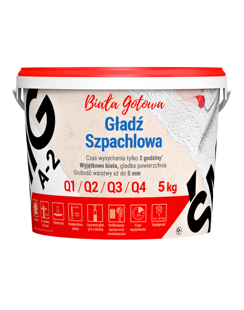 Zdjęcie: Gładź szpachlowa A-2 biała gotowa 5 kg ŚMIG