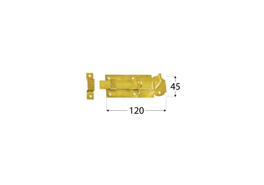 Zdjęcie: Zasuwka zamykana z ryglem prostym 120x45x5 mm WZP 120 DMX