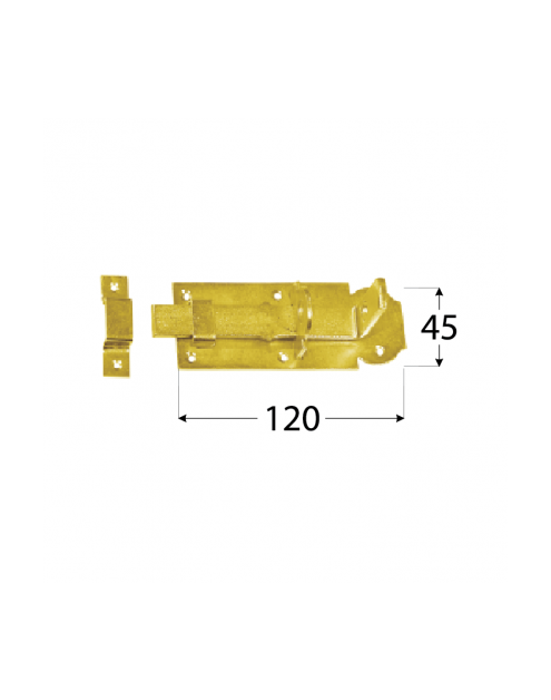 Zdjęcie: Zasuwka zamykana z ryglem prostym 120x45x5 mm WZP 120 DMX