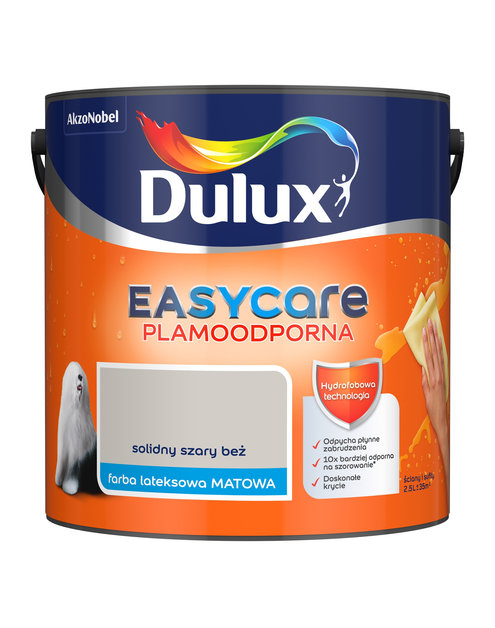 Zdjęcie: Farba do wnętrz EasyCare 2,5 L solidny szary beż DULUX