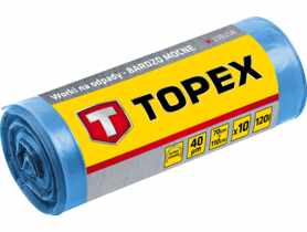 Worki na odpady 120 L, niebieskie, 40 mic TOPEX