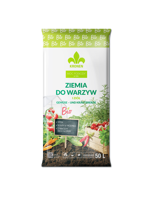 Zdjęcie: Ziemia BIO do warzyw i ziół 50L KRONEN