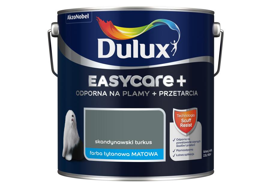 Zdjęcie: Farba Easy Care + Przetarcia skandynawski turkus 2,5 L DULUX