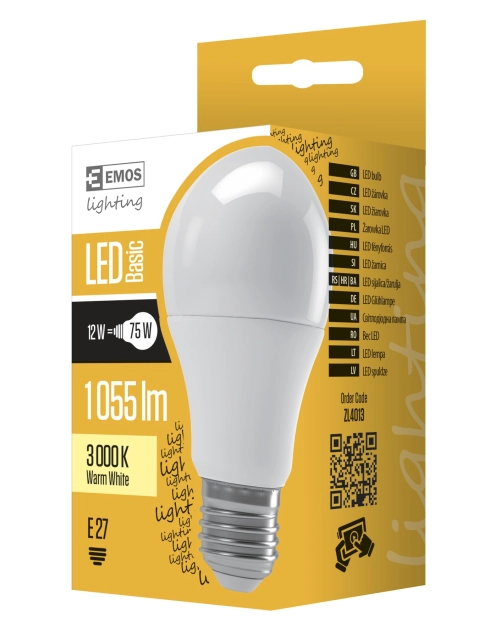 Zdjęcie: Żarówka LED Basic A60, E27, 11 W (75 W), 1 055 lm, ciepła biel EMOS