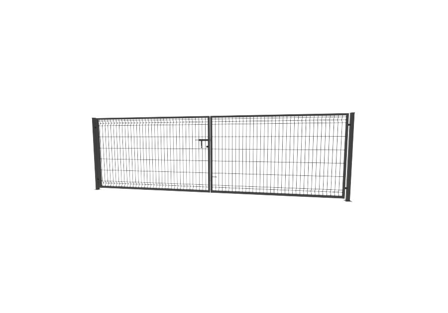 Zdjęcie: Brama 3D 400x123 cm ocynk 7016 komplet BETAFENCE