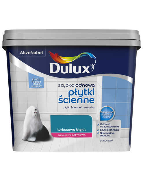 Zdjęcie: Farba Szybka Odnowa Płytki ścienne 0,75 L grafit DULUX