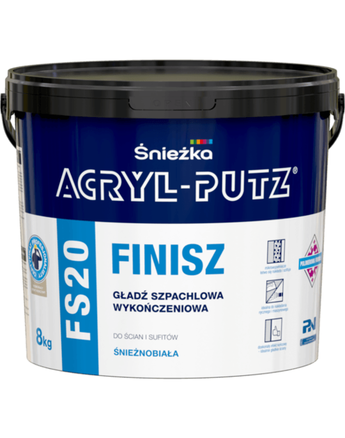 Zdjęcie: Gotowa masa szpachlowa Acryl Putz FS20 8 kg ŚNIEŻKA