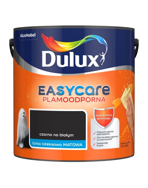 Zdjęcie: Farba do wnętrz EasyCare 2,5 L czarno na białym DULUX