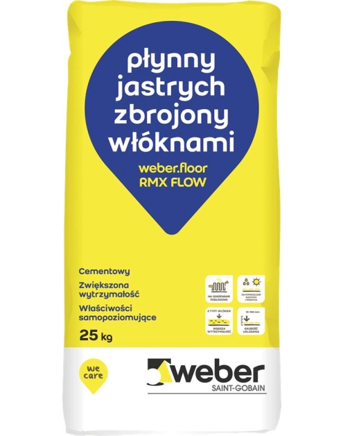 Zdjęcie: Jastrych płynny zbrojony włóknami Floor RMX Flow 25 kg WEBER